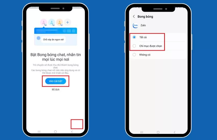 cach mo bong bong chat zalo
