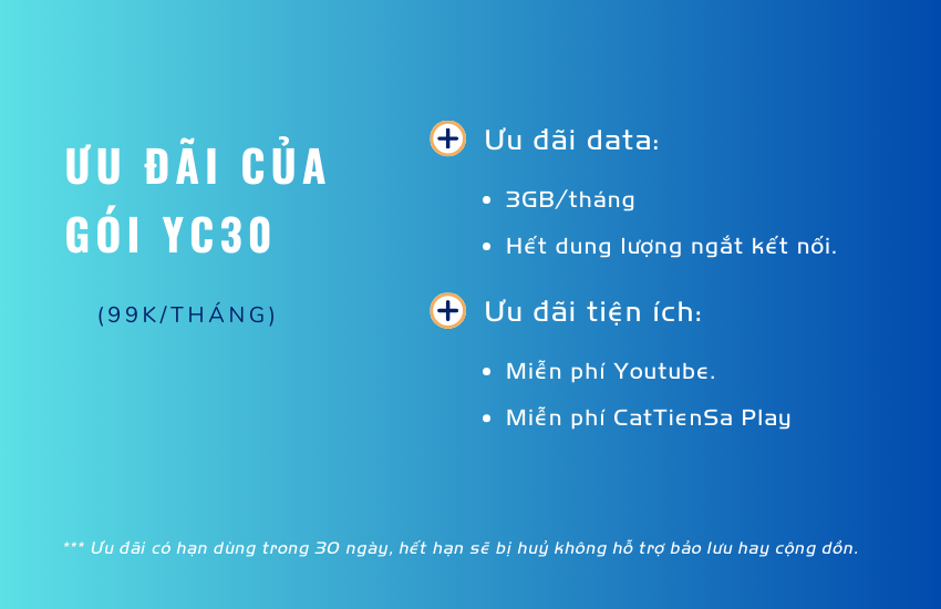 uu dai goi cuoc yc30 mobifone