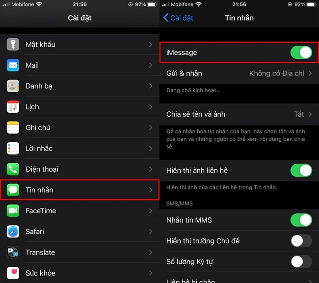 dung imessage co mat tien khong imessage iphone co mat tien khong