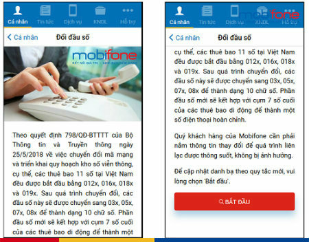 Đổi đầu số trong danh bạ bằng My MobiFone Đổi đầu số trong danh bạ bằng My MobiFone