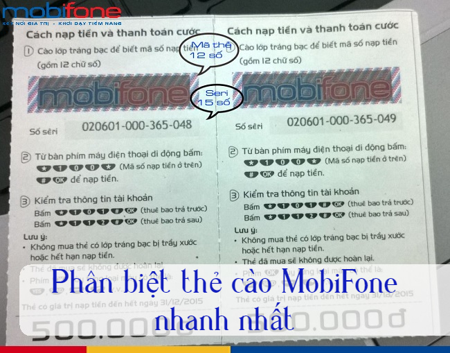 Phan biet the cao MobiFone nhanh nhat