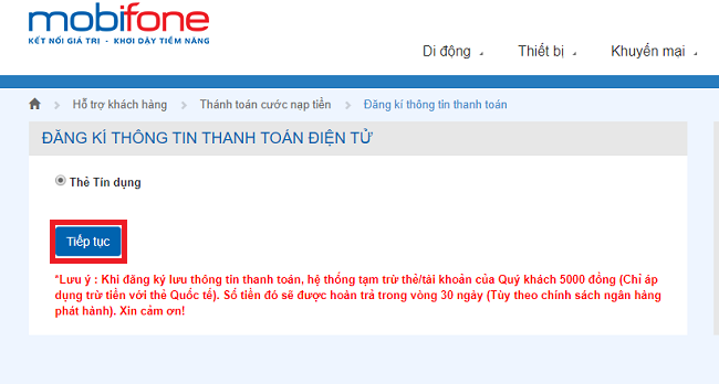 cac buoc nap tien tu dong qua AutoPay MobiFone