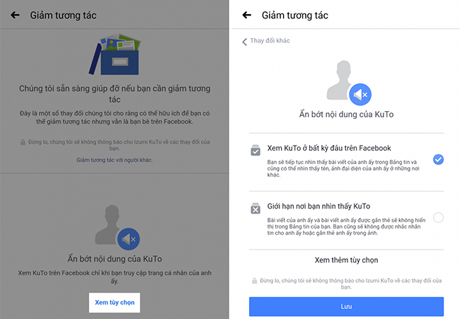 huong dan giam tuong tac facebook