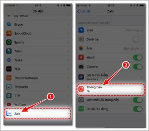 zalo không đổ chuông trên iphone