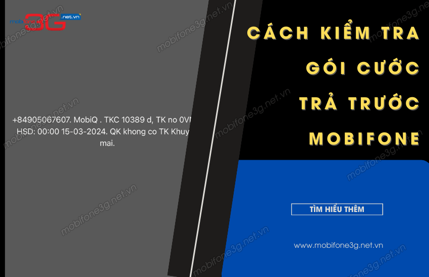 Cú pháp kiểm tra gói trả trước Mobi đang dùng