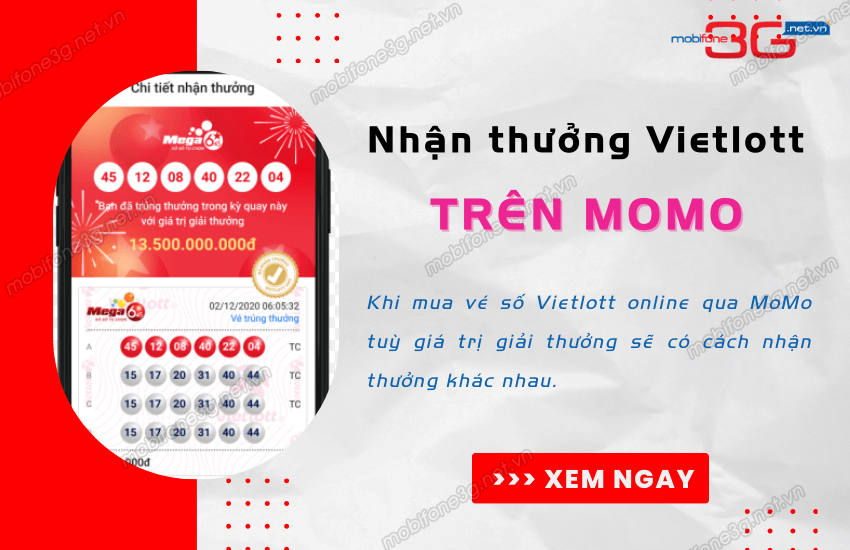 cach nhan thuong vietlott tren momo